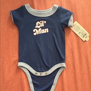 Lil' Man Blue and Gray Kids One Piece